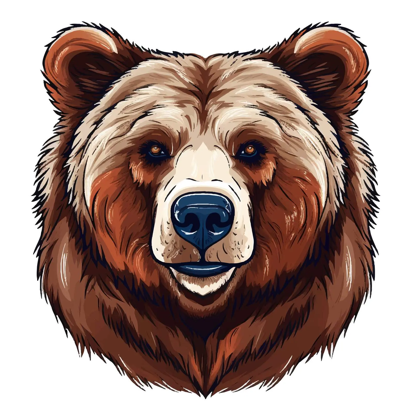 Hand-Drawn Portrait of Brown Bears – free artistic bears image from Dotvec