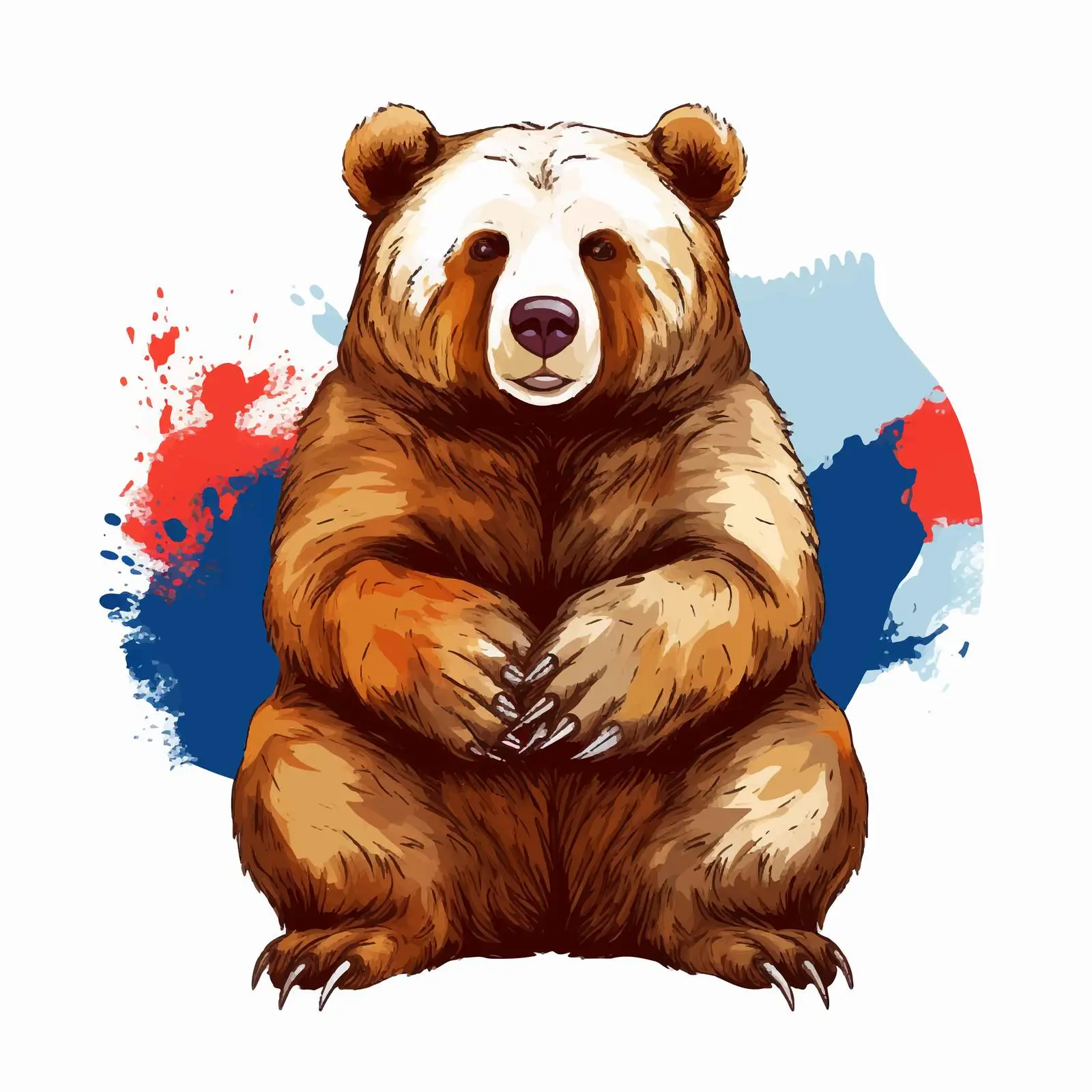 Hand Drawn Brown Bears Patriotic Portrait Vectors – free america image from Dotvec