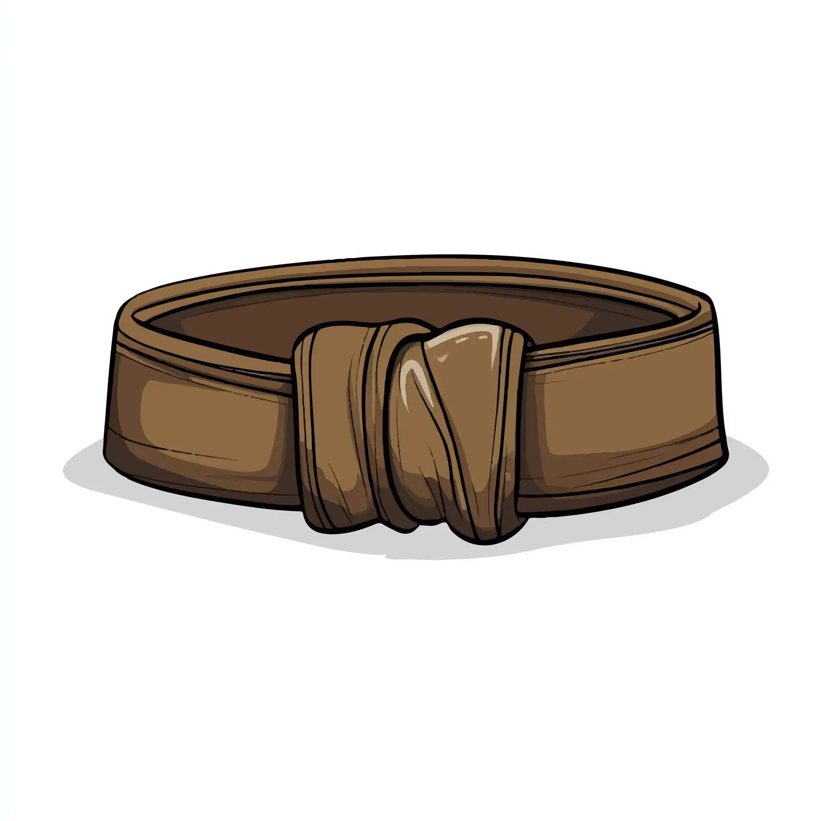 Hand-Drawn Brown Belt Cartoon Vector — free download from Dotvec