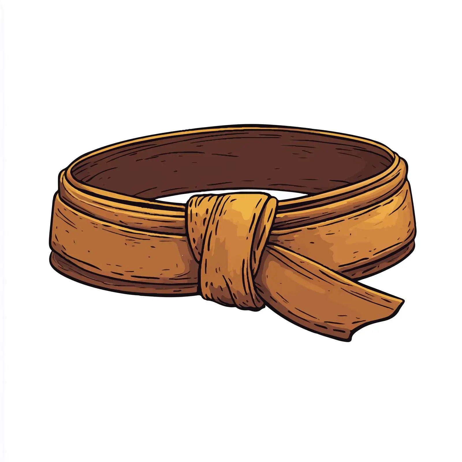 Hand-Drawn Cartoon Brown Belt Vector — free download from Dotvec