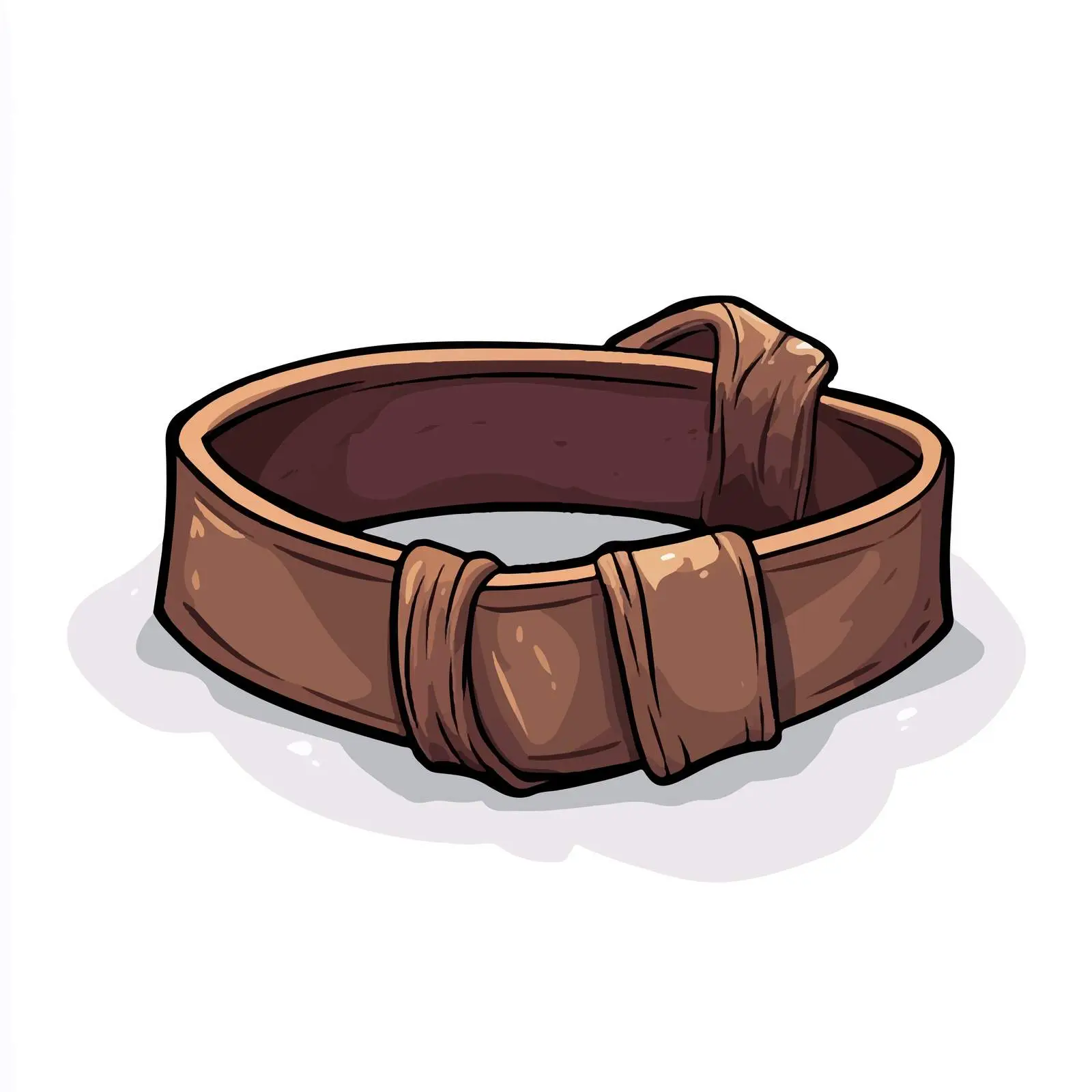 Hand-Drawn Brown Belt Cartoon Vector — free download from Dotvec