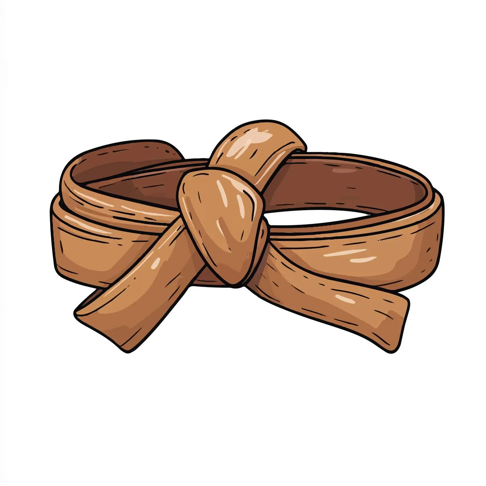 Hand-Drawn Brown Belt Vector Illustration — free download from Dotvec