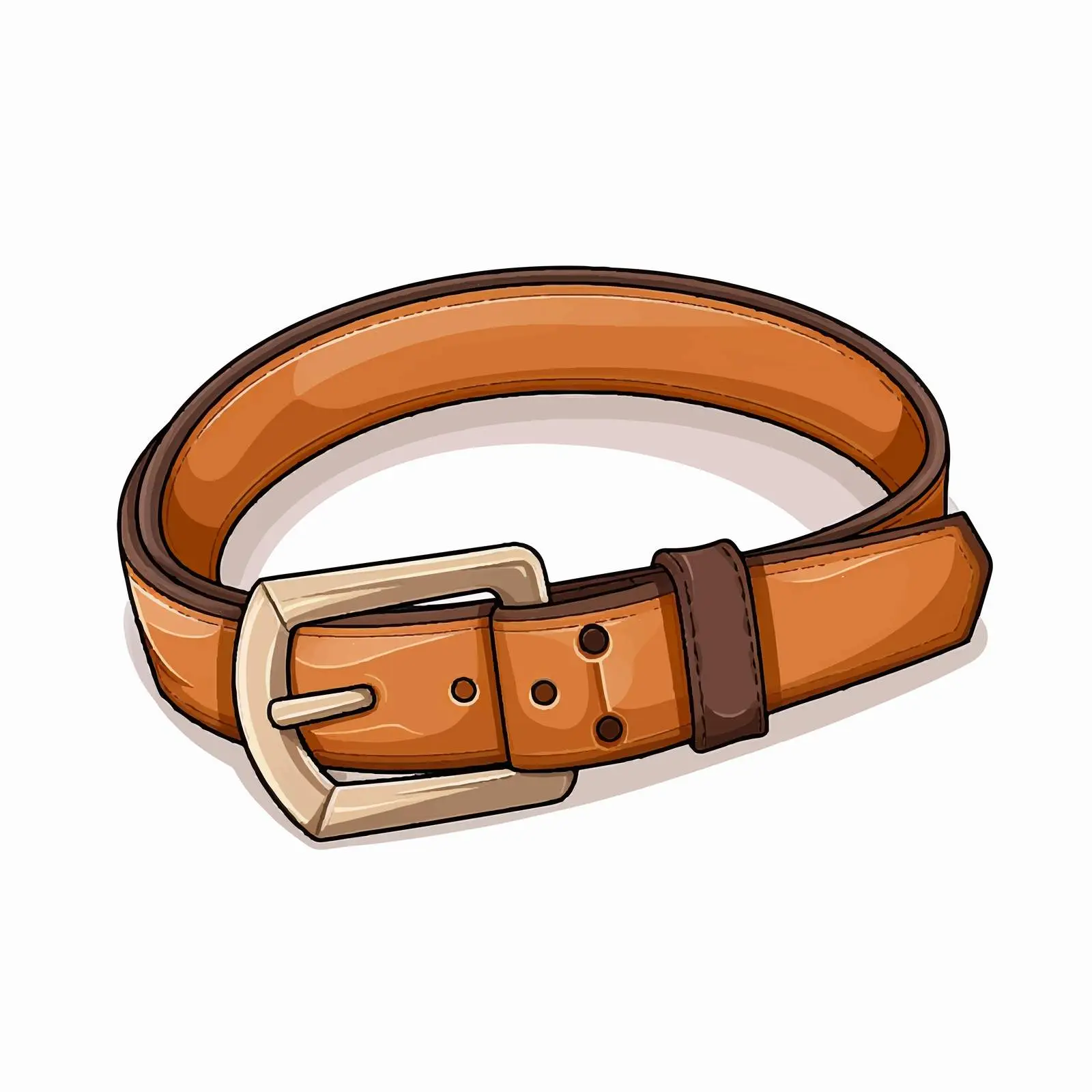 Brown Belt Line Vector Illustration on White Background – free trendy accessory image from Dotvec