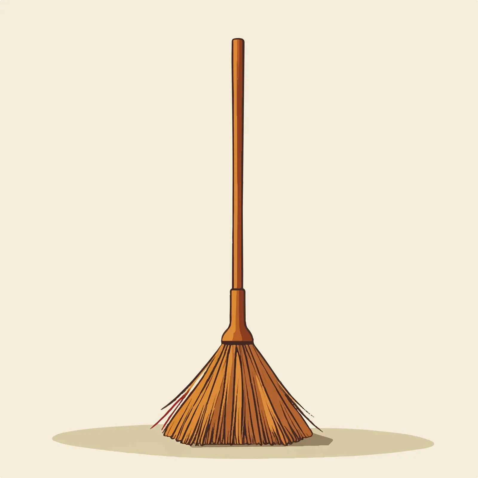 Brown Broom Flat Vector Illustration — free download from Dotvec
