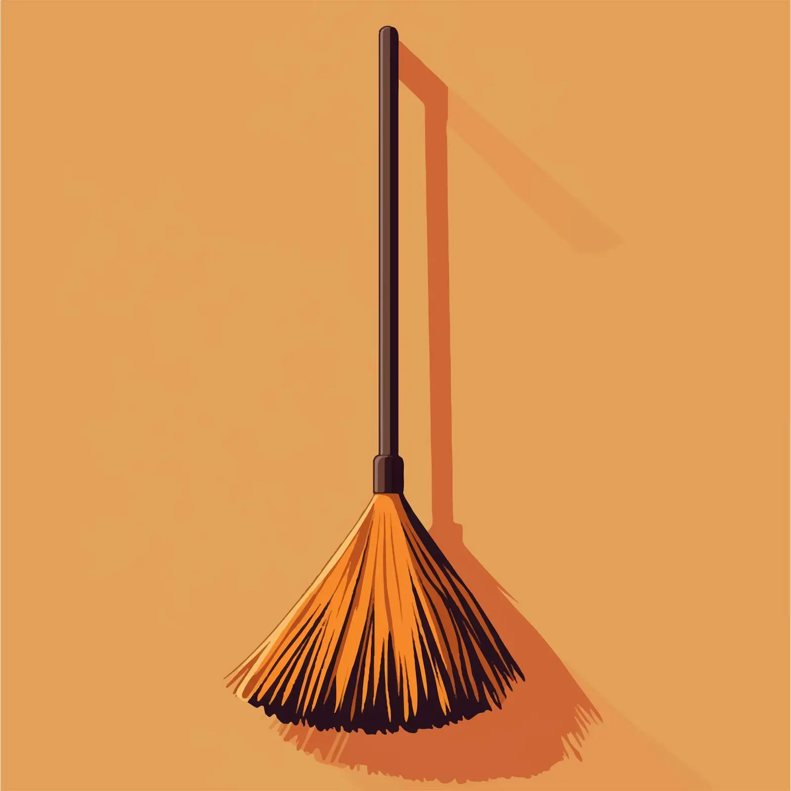 Brown Broom Flat Vector Illustration — free download from Dotvec