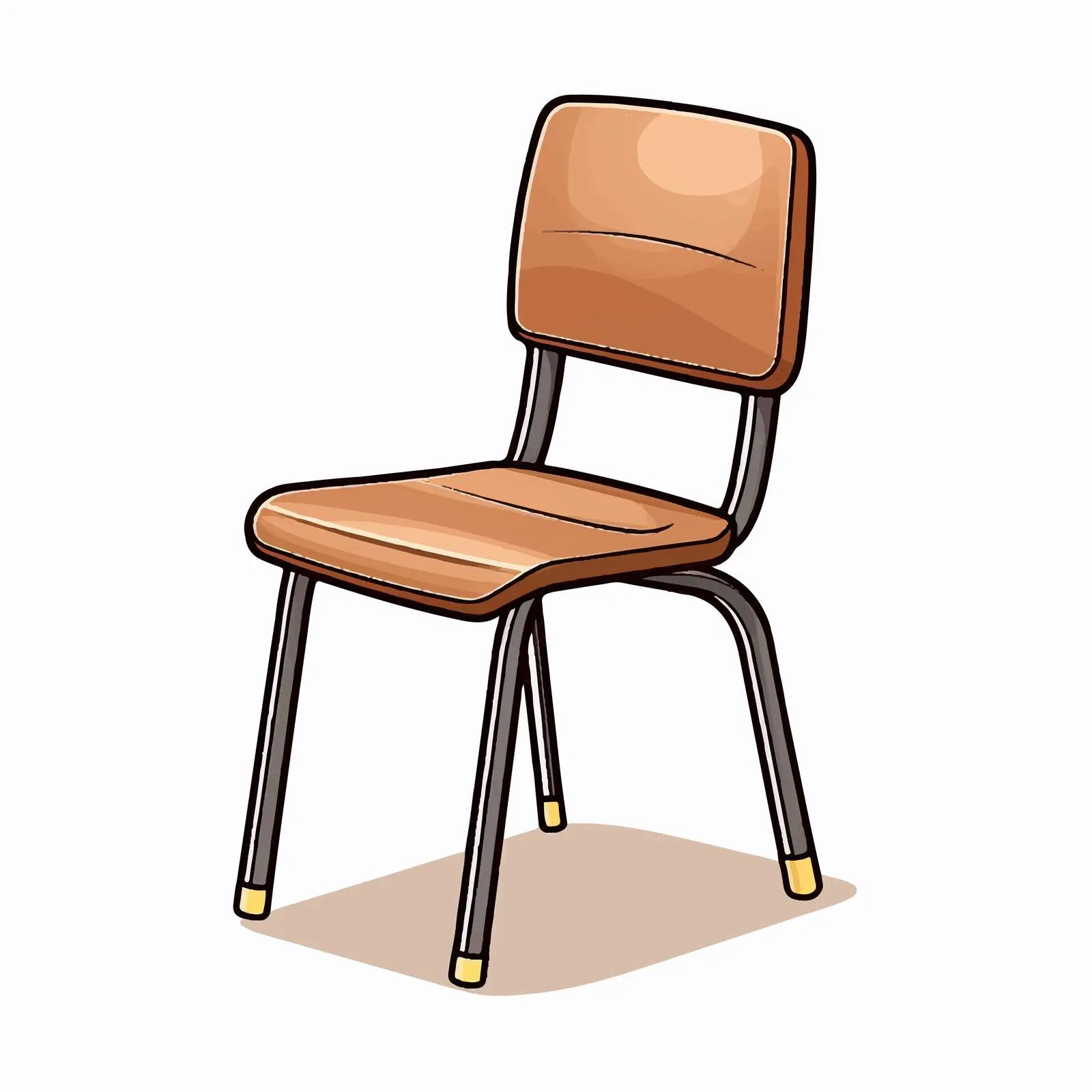 Brown Chair Line Vector Illustration on White Background – free design art image from Dotvec
