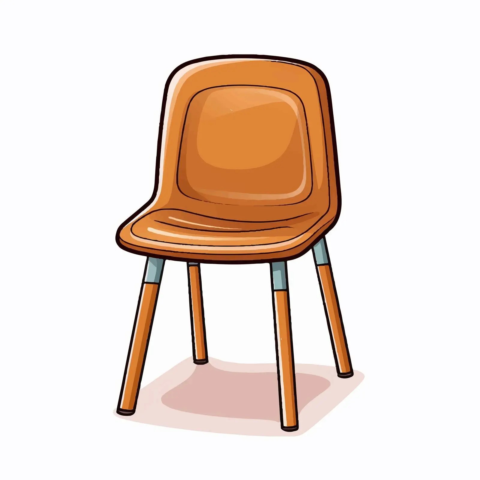 Brown Chair Line Vector Illustration on White Background — free download from Dotvec