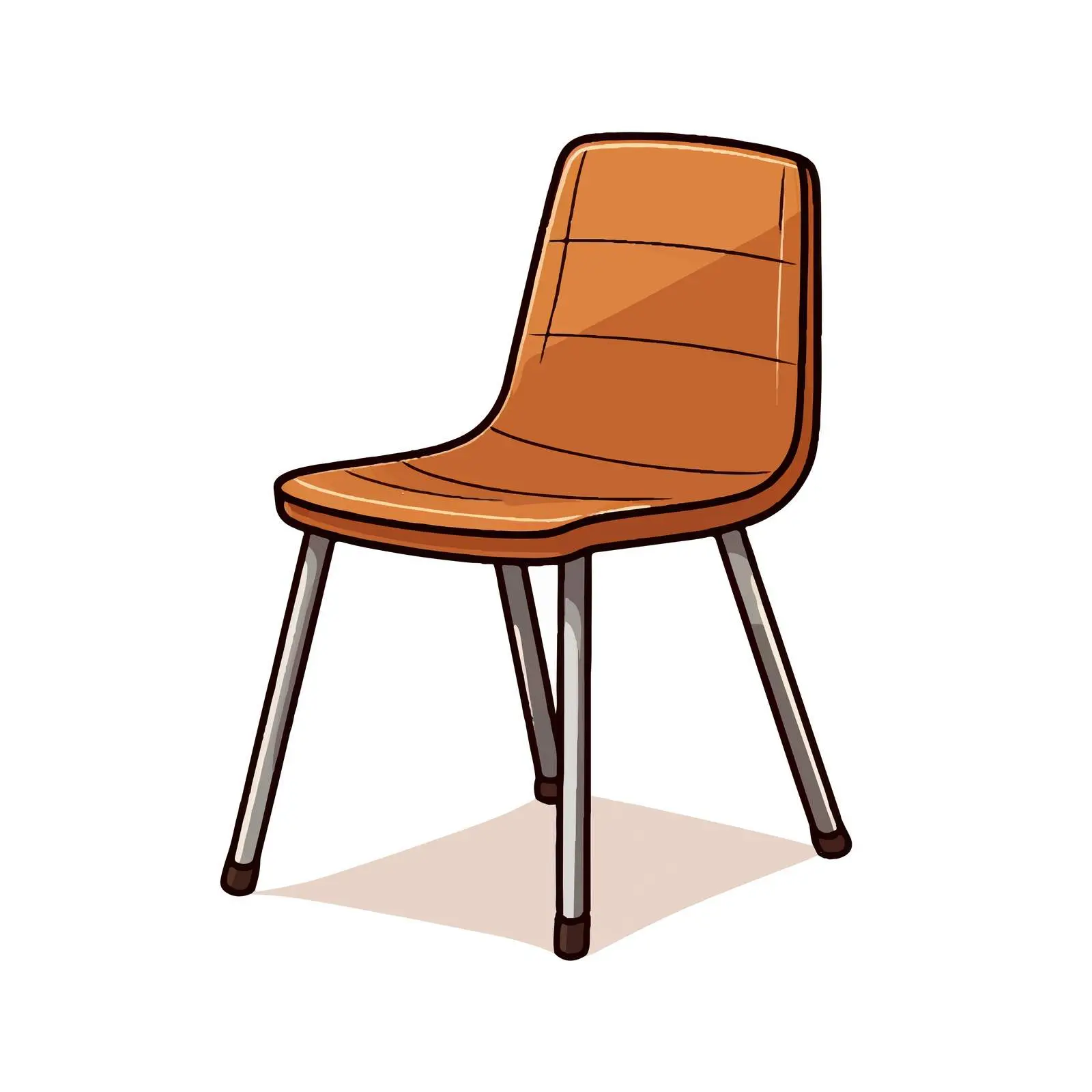 Brown Chair Line Vector Illustration — free download from Dotvec