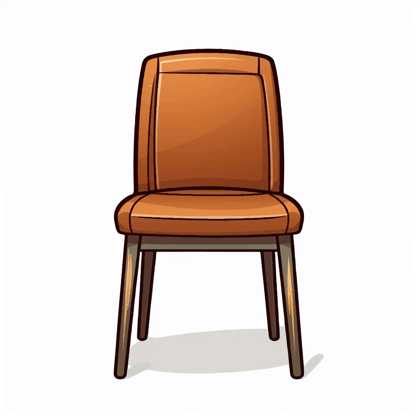 Line Art Brown Chair Vector Illustration — free download from Dotvec