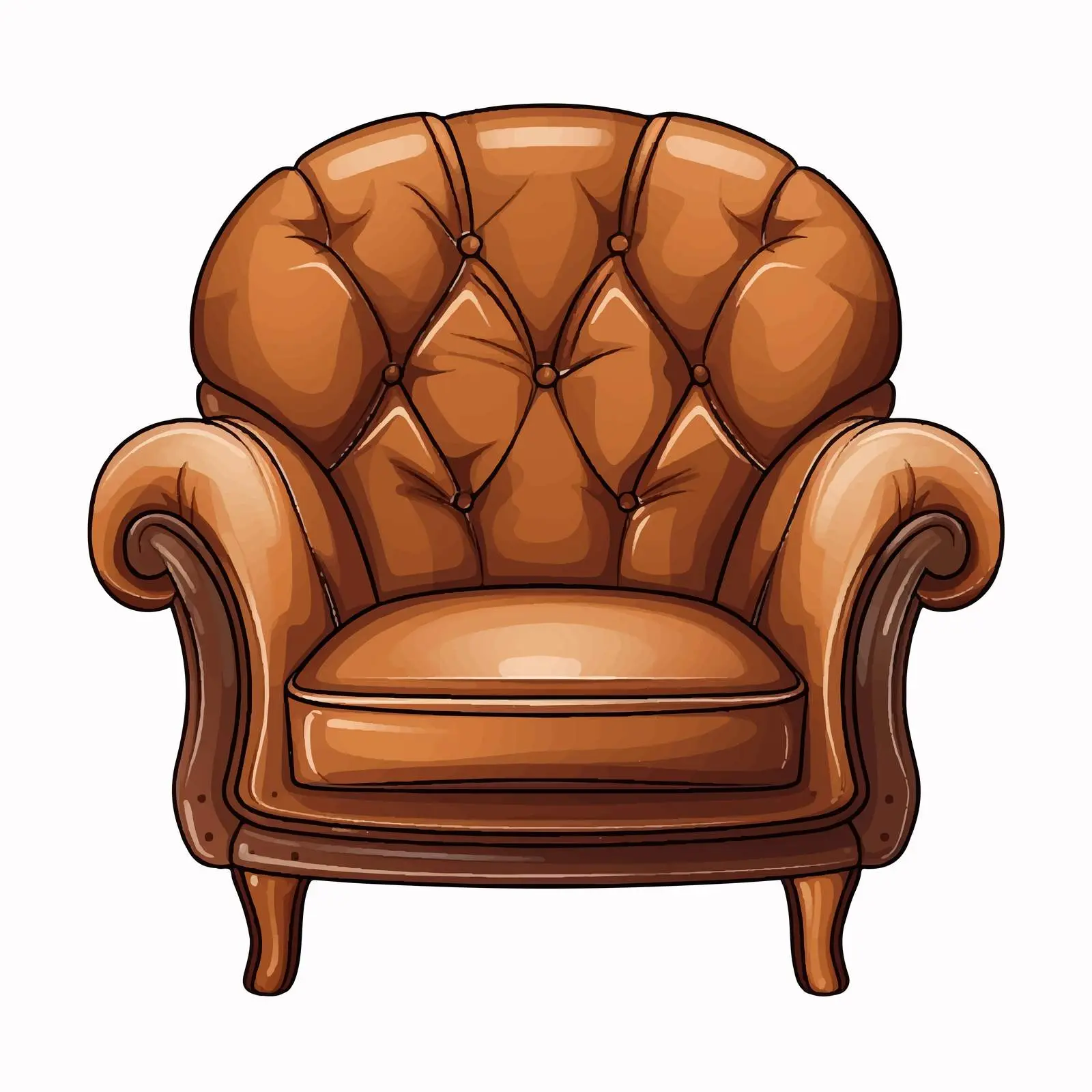 Brown Chair Vector Illustration on White Background — free download from Dotvec
