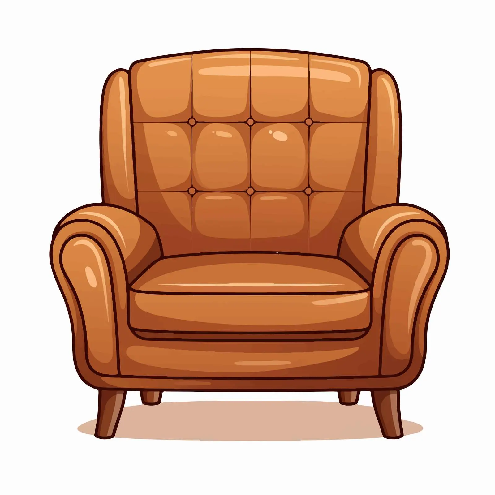 Brown Chair Vector Illustration on White Background — free download from Dotvec