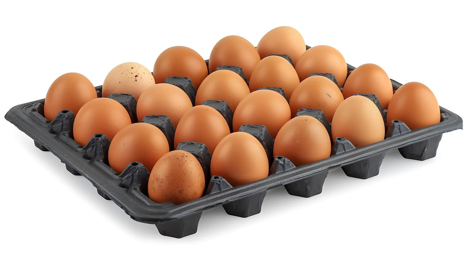 Fresh brown chicken eggs on white tray — free download from Dotvec