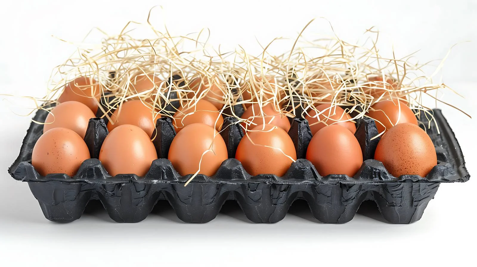 Fresh Brown Chicken Eggs Displayed on Tray — free download from Dotvec