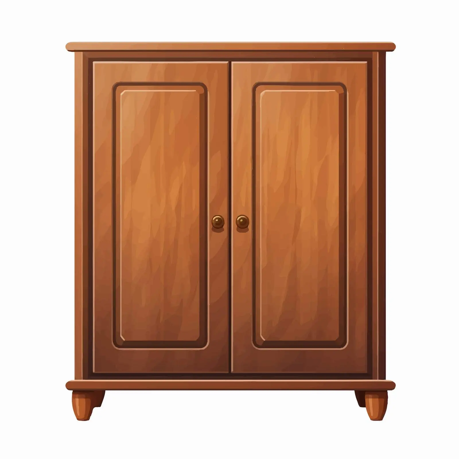 Brown Cupboard Vector Illustration on White Background — free download from Dotvec