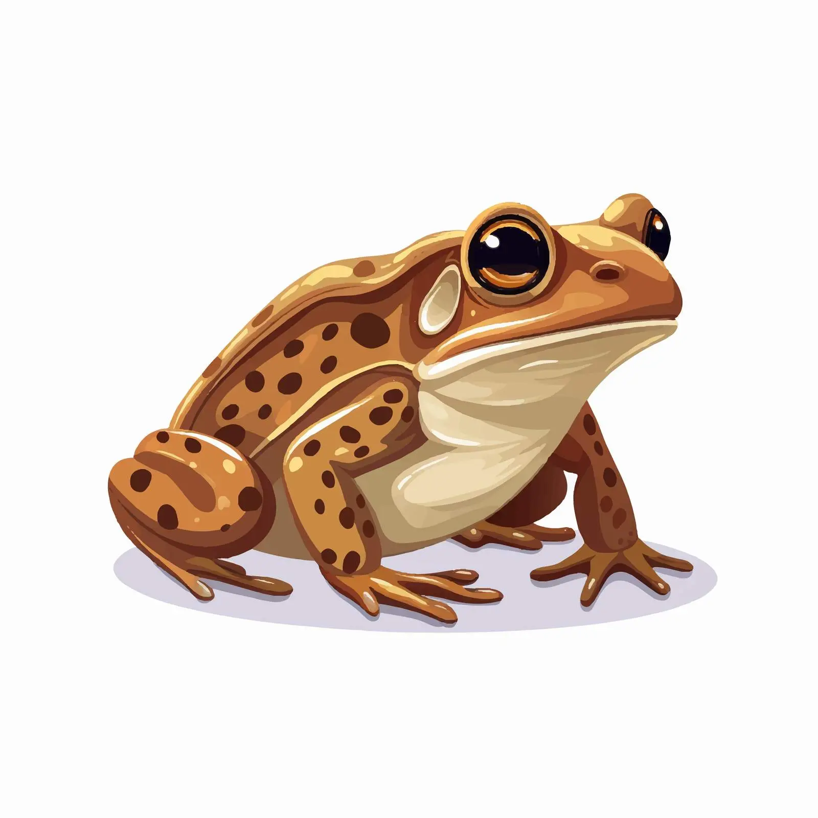 Brown Frog Vector Illustration on White Background — free download from Dotvec