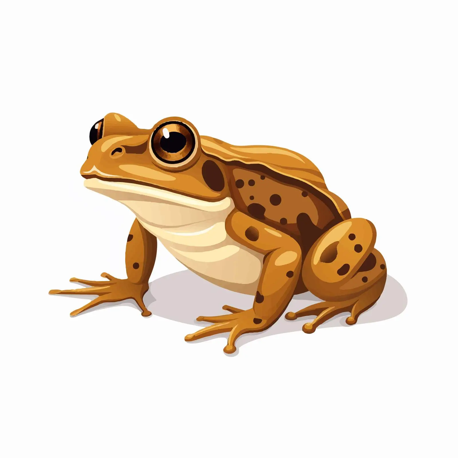 Brown Frog Vector Illustration on White Background – free funny frog image from Dotvec