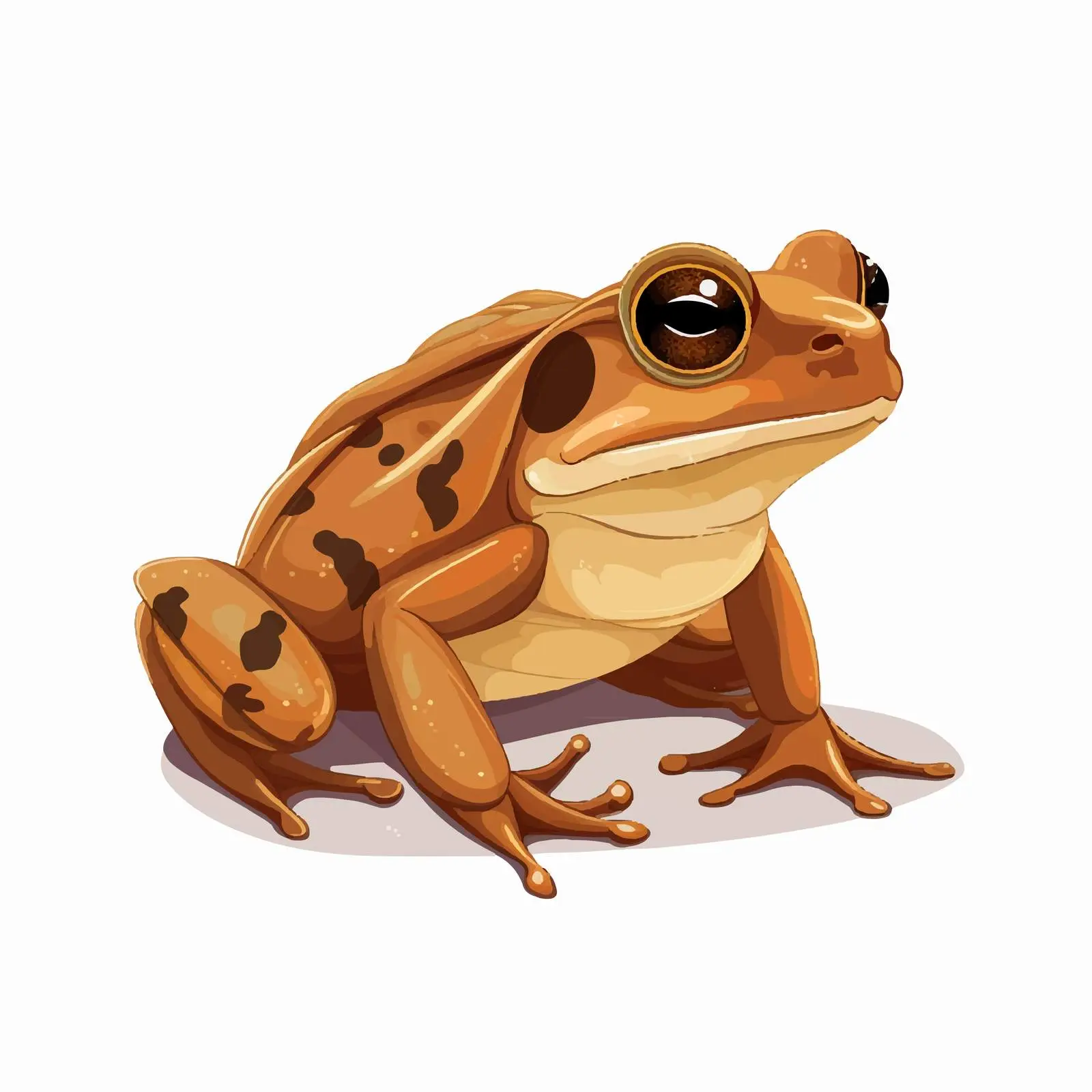 Brown Frog Vector Illustration on White Background — free download from Dotvec