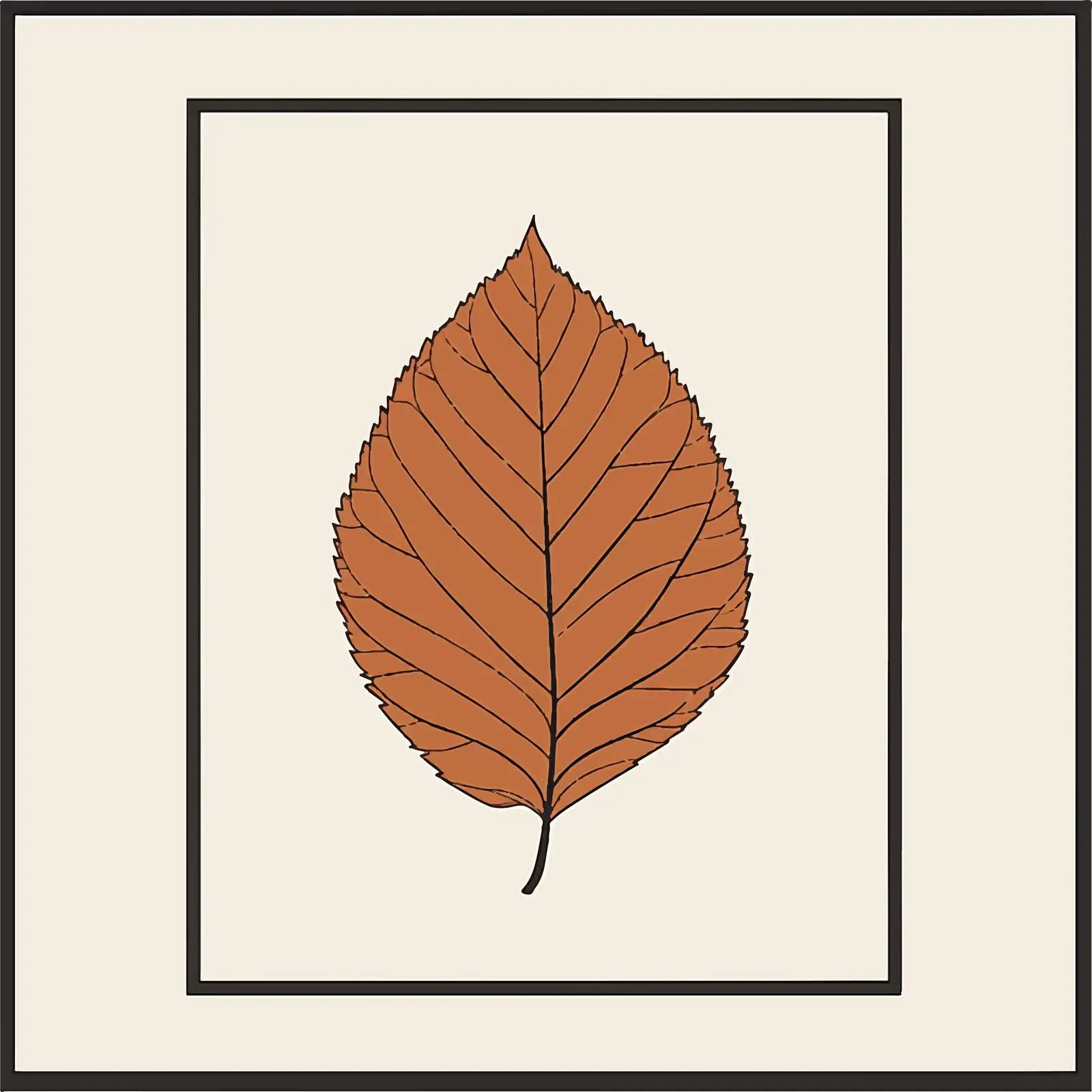 Flat Brown Leaf Nature Illustration — free download from Dotvec