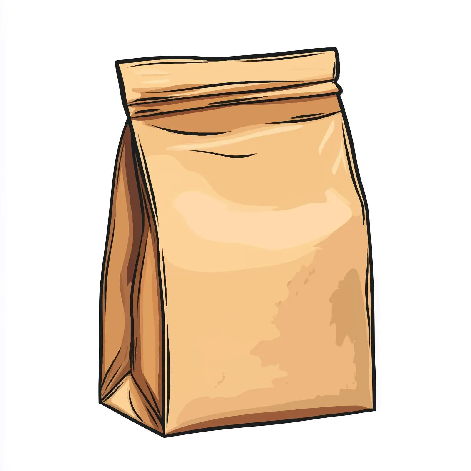Brown Paper Bag Cartoon Illustration — free download from Dotvec