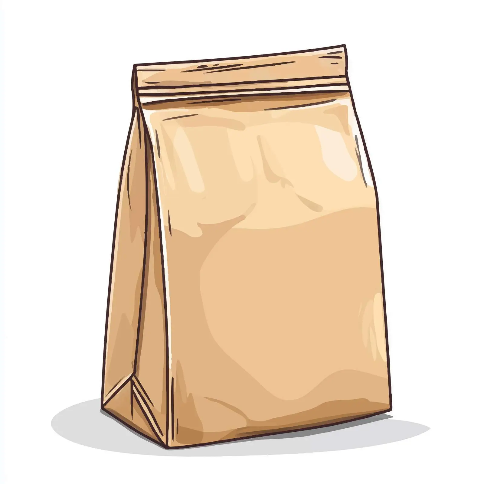 Hand-Drawn Cartoon Brown Paper Bag — free download from Dotvec