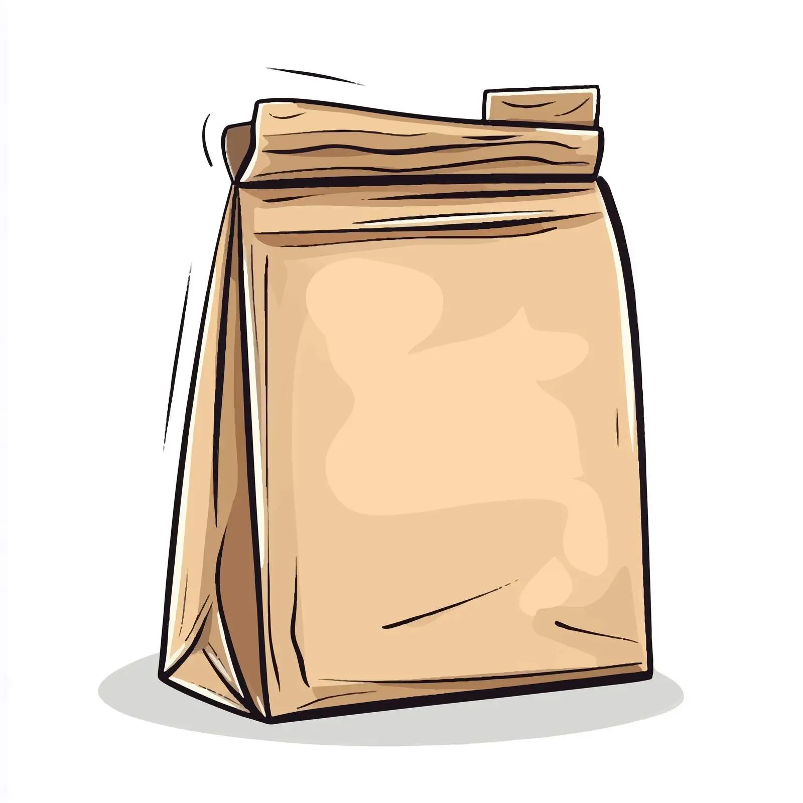 Hand-Drawn Cartoon Brown Paper Bag — free download from Dotvec