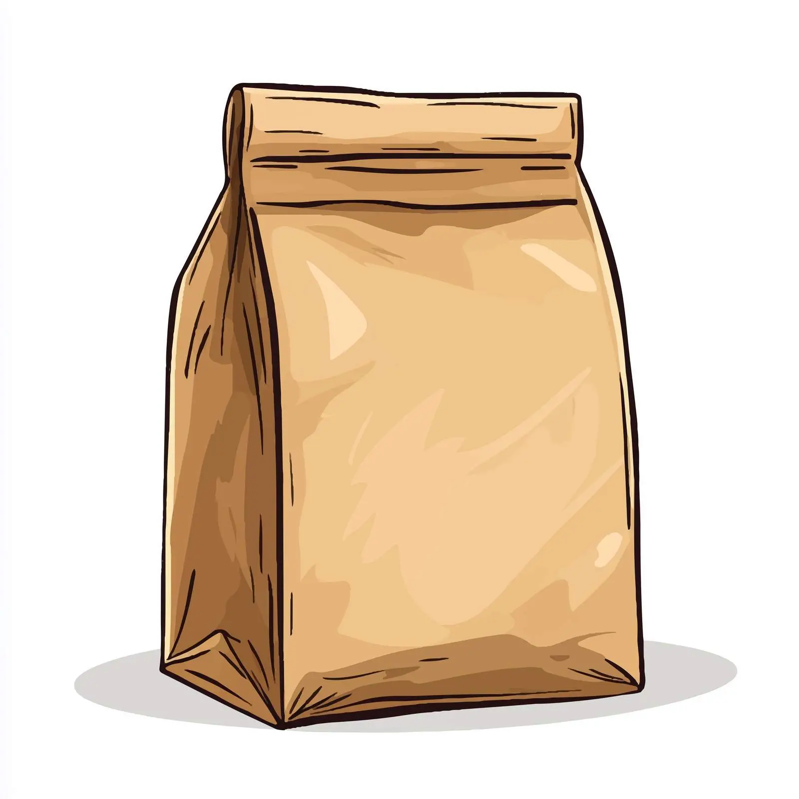 Brown Paper Bag Cartoon Illustration — free download from Dotvec