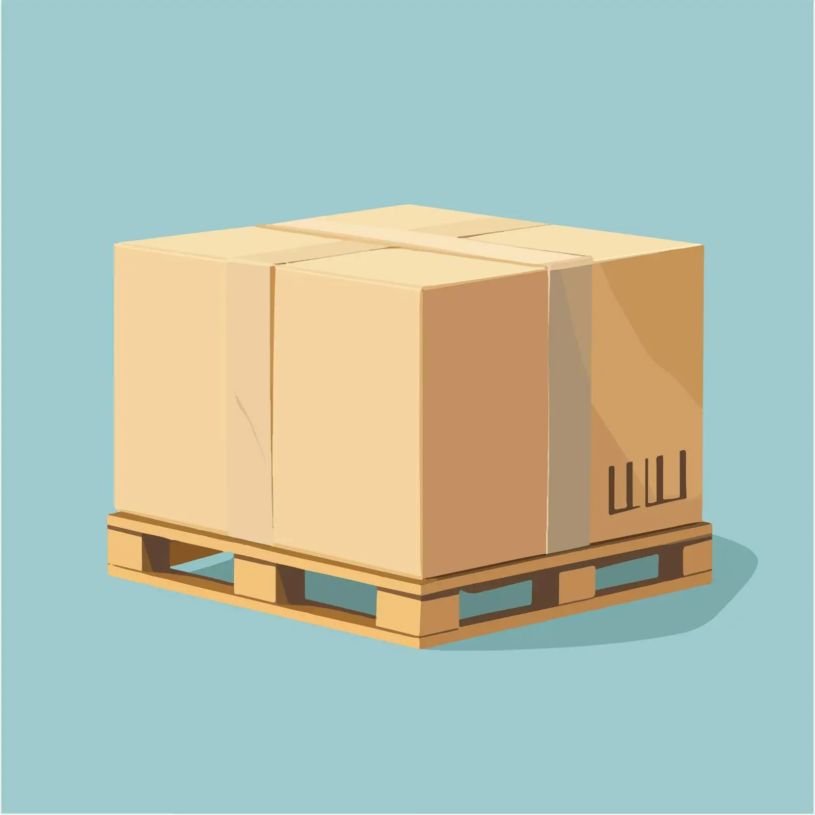 Flat Vector Illustration of Box and Pallet — free download from Dotvec