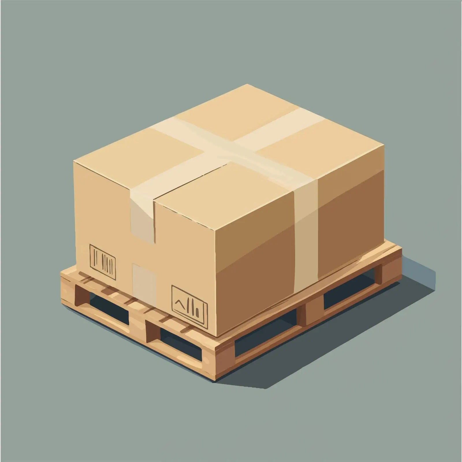 Brown Paper Box on Wooden Pallet — free download from Dotvec