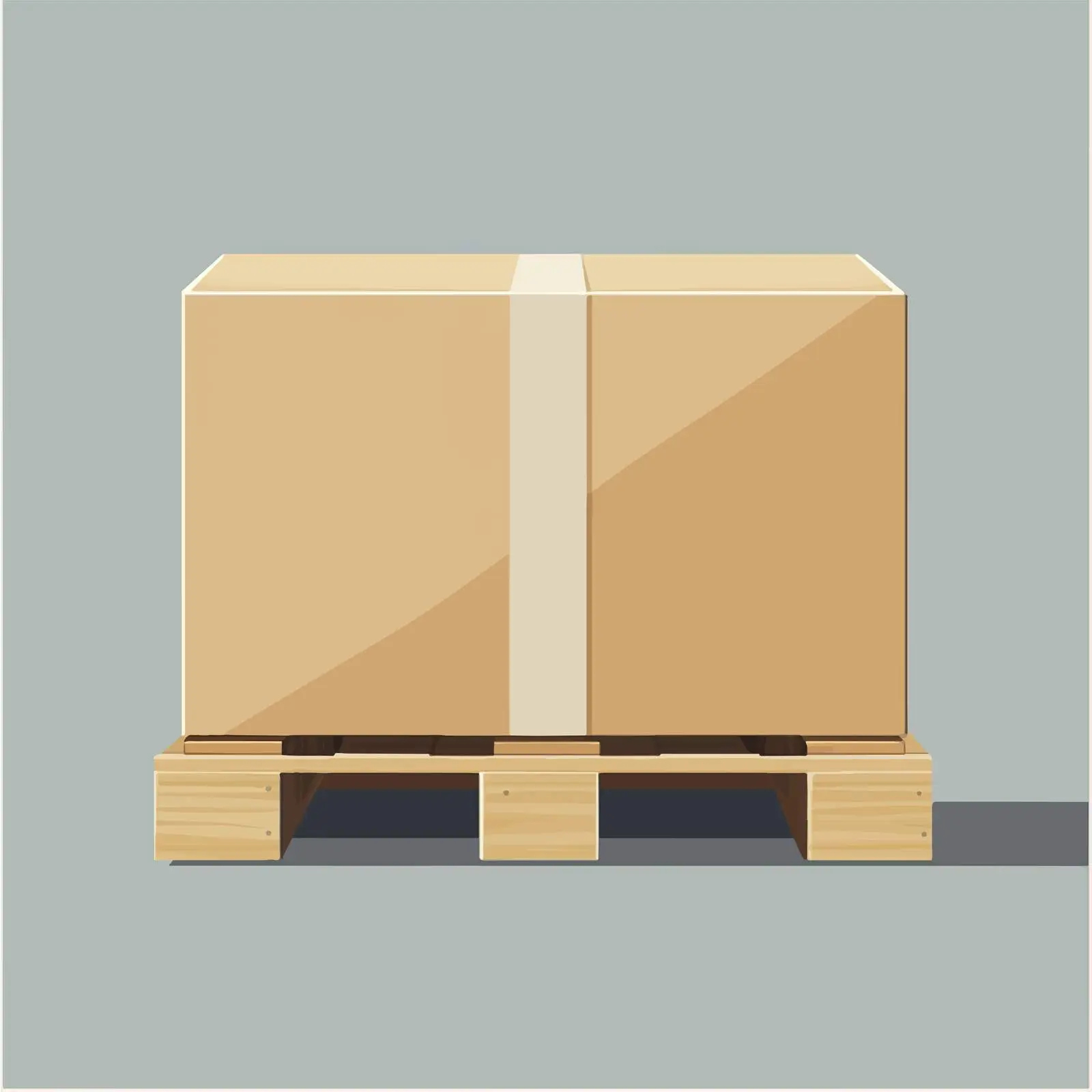 Brown Paper Box on Wooden Pallet — free download from Dotvec
