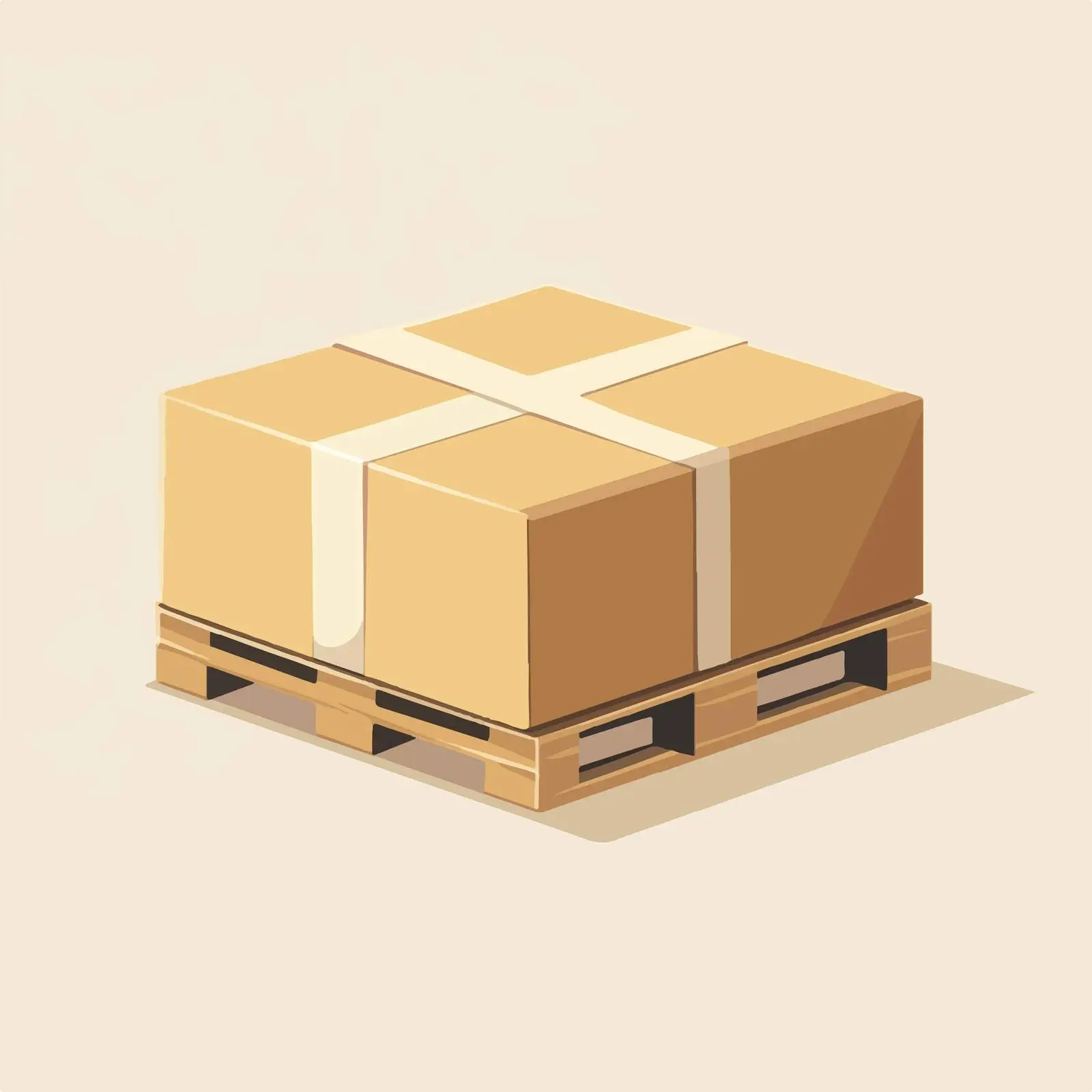 Brown Paper Box on Wooden Pallet — free download from Dotvec