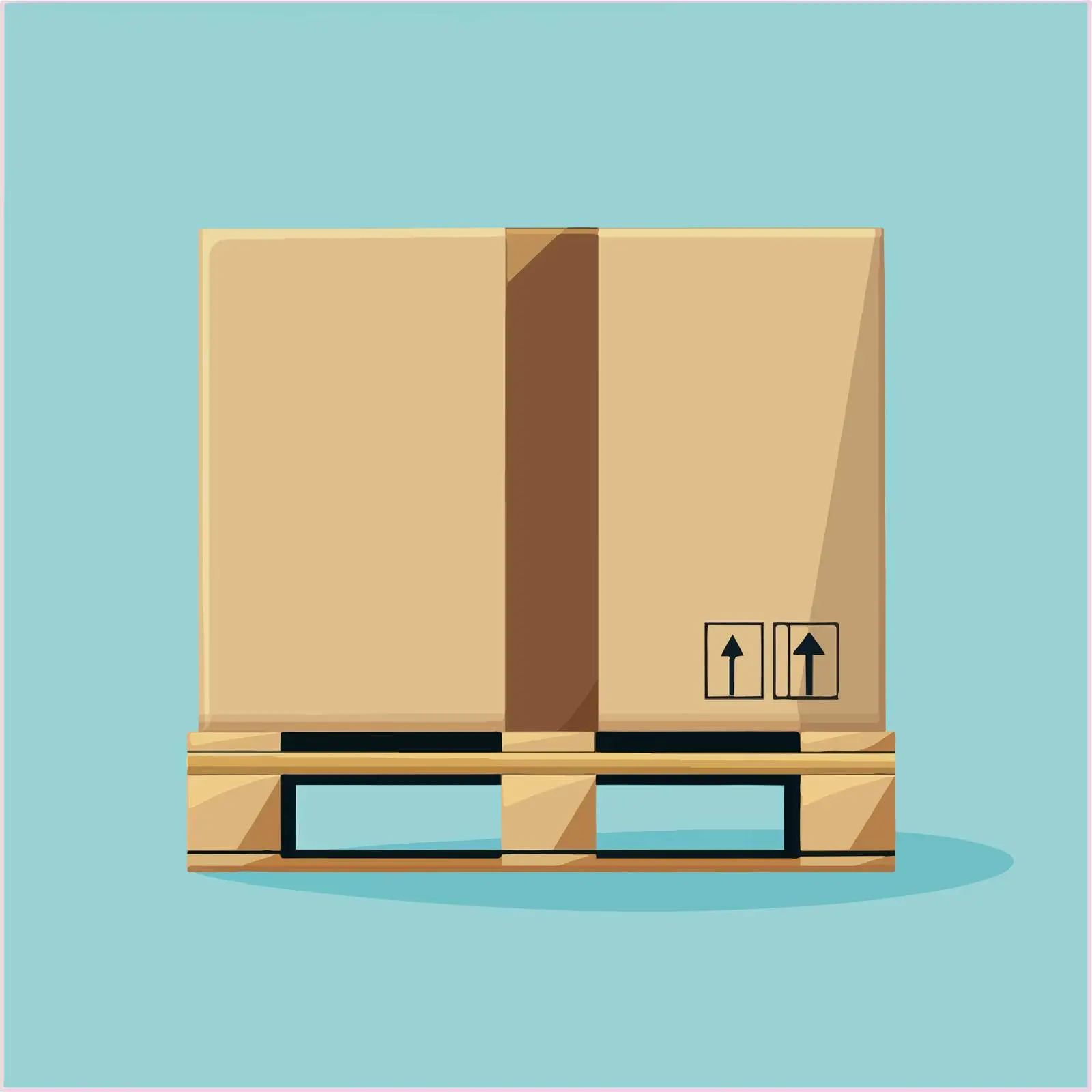 Brown Paper Box on Wooden Pallet — free download from Dotvec