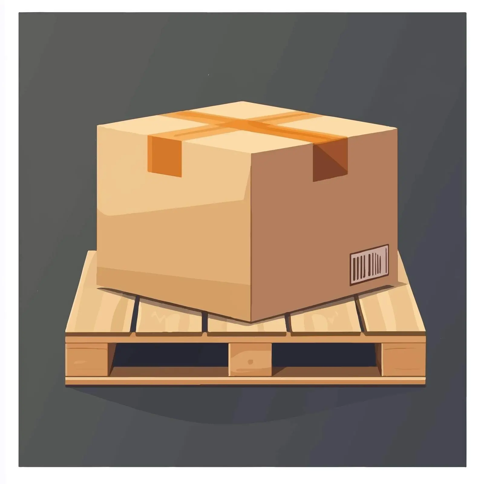 Brown Paper Box and Wooden Pallet — free download from Dotvec