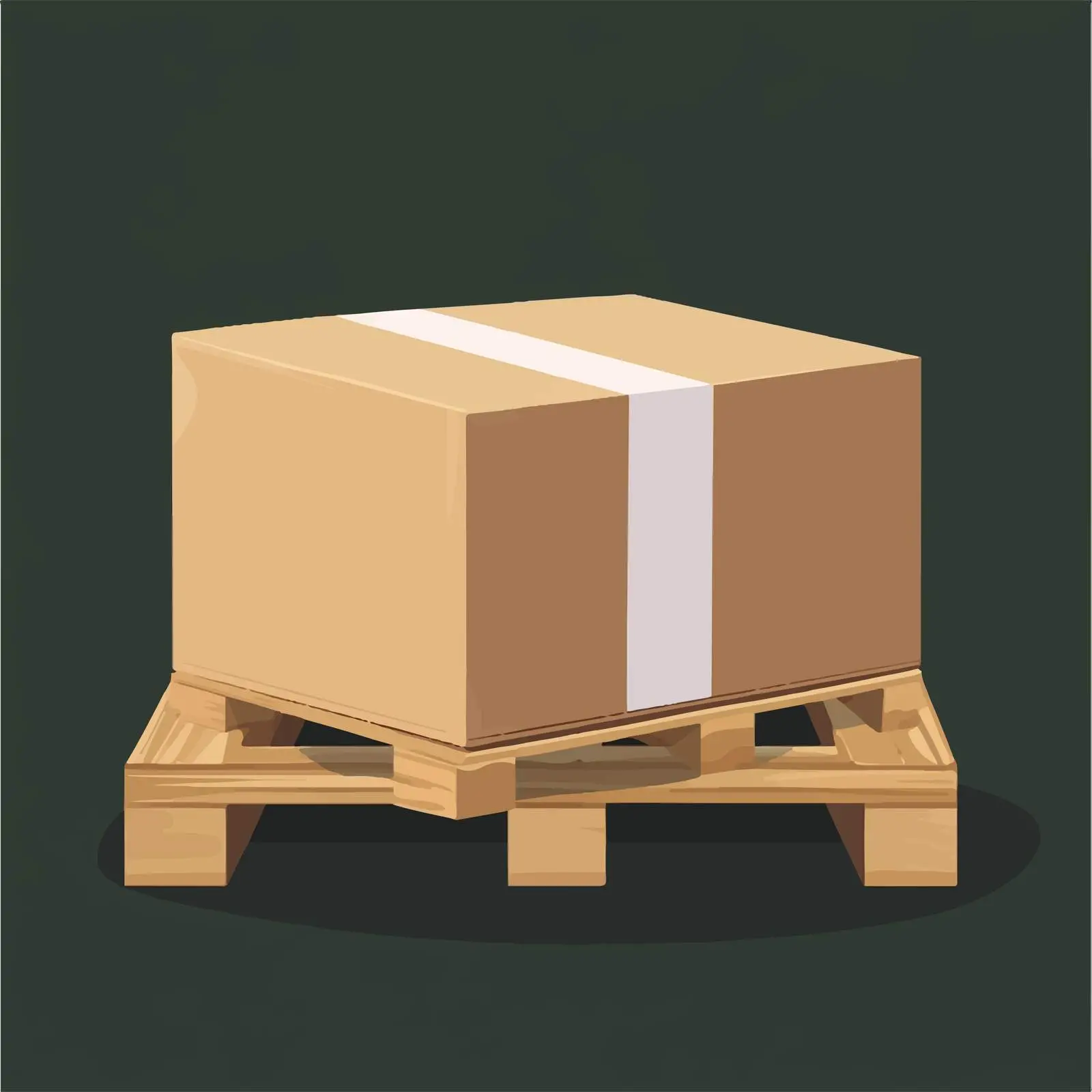 Brown Paper Box with Wooden Pallet — free download from Dotvec