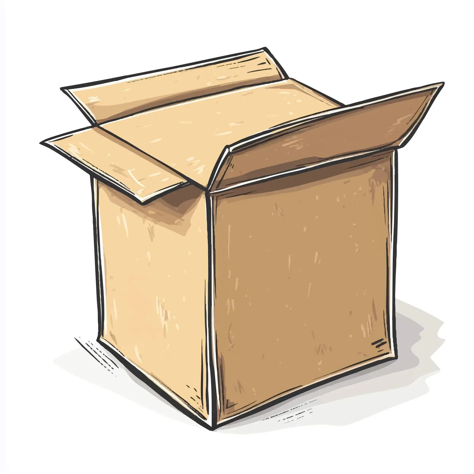 Cartoon Brown Paper Box Vector Illustration — free download from Dotvec