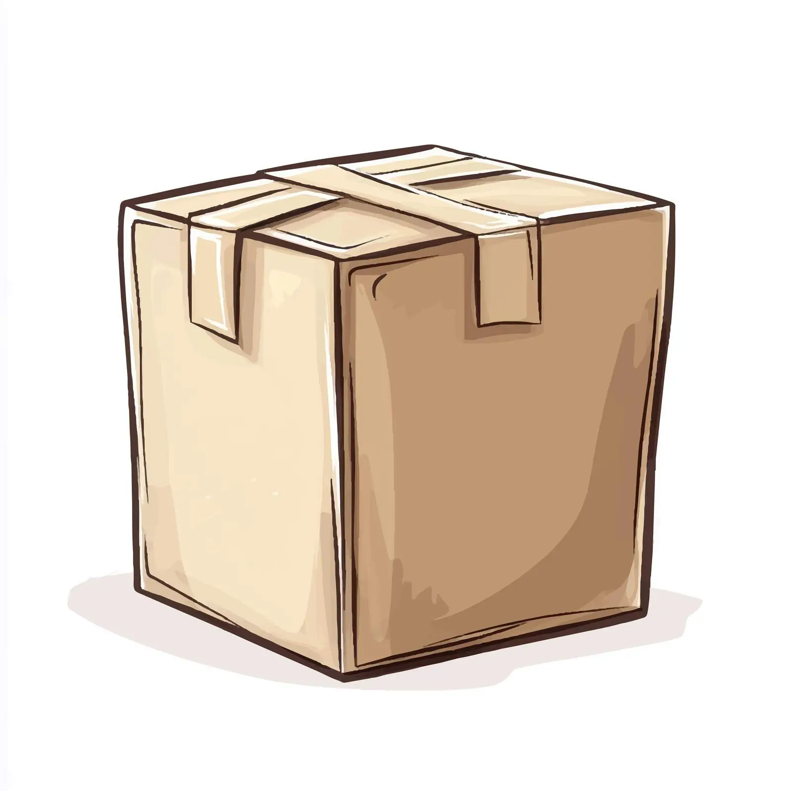 Brown Paper Box Cartoon Vector Illustration — free download from Dotvec