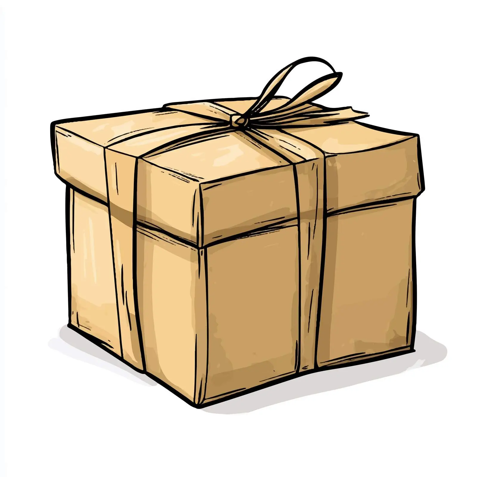 Hand-Drawn Brown Paper Box Vector — free download from Dotvec
