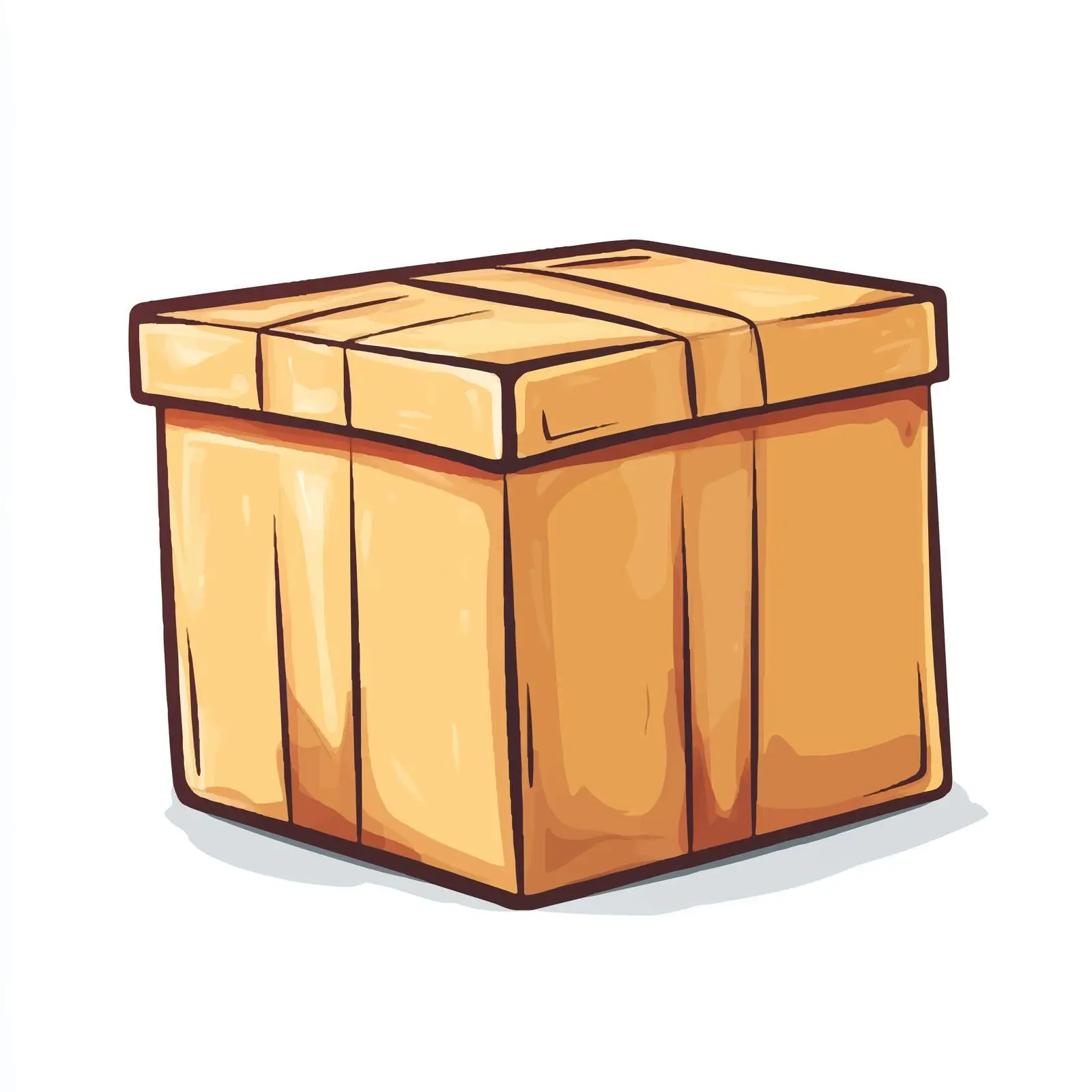 Hand-Drawn Brown Paper Box Vector — free download from Dotvec