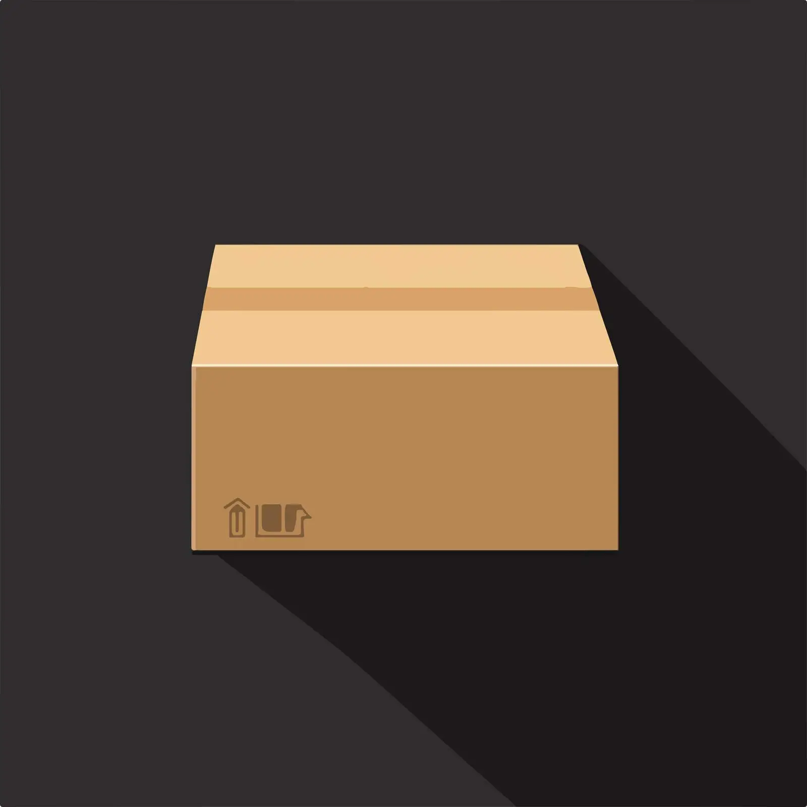 Flat Brown Paper Box Vector Illustration – free oar image from Dotvec
