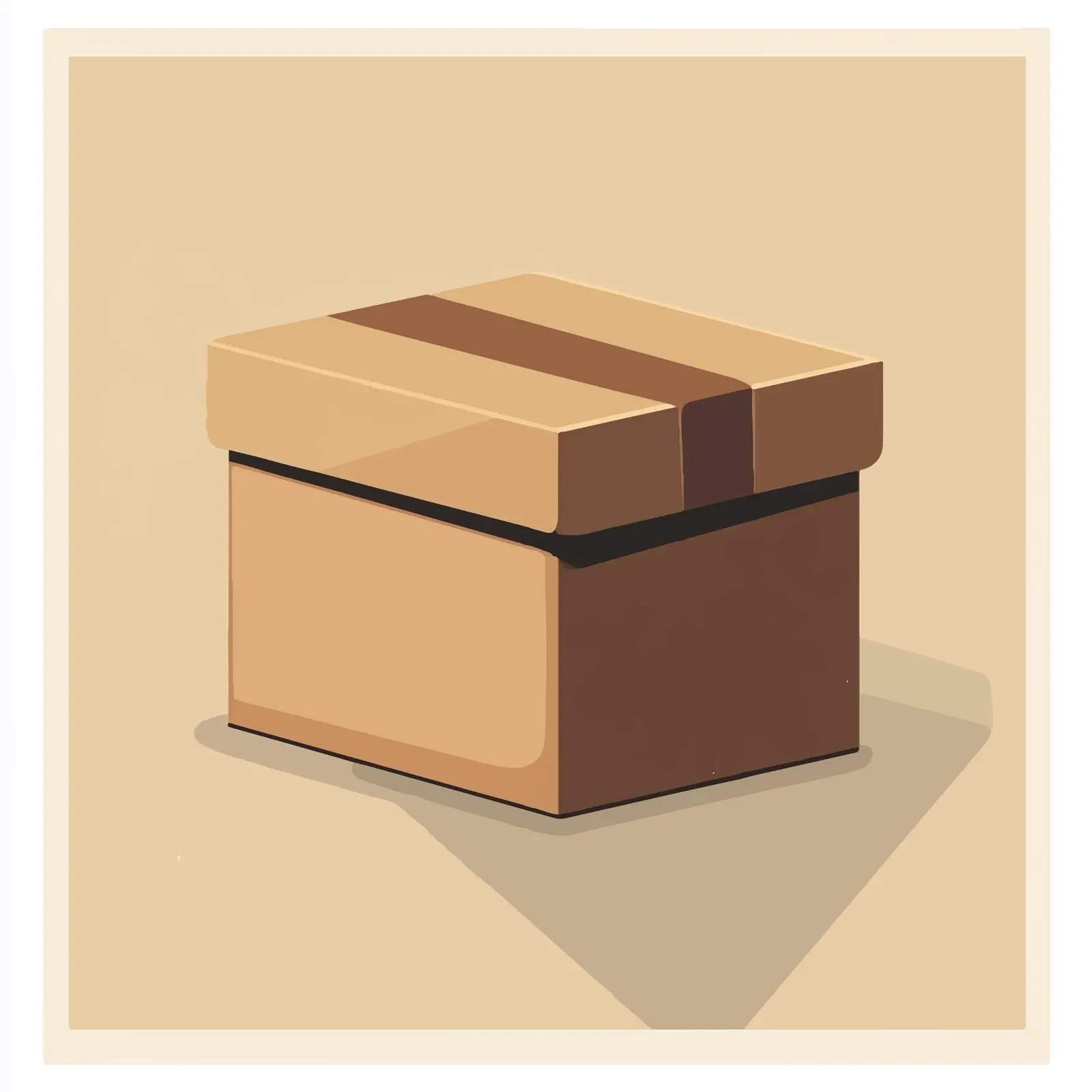 Flat Brown Paper Box Illustration — free download from Dotvec