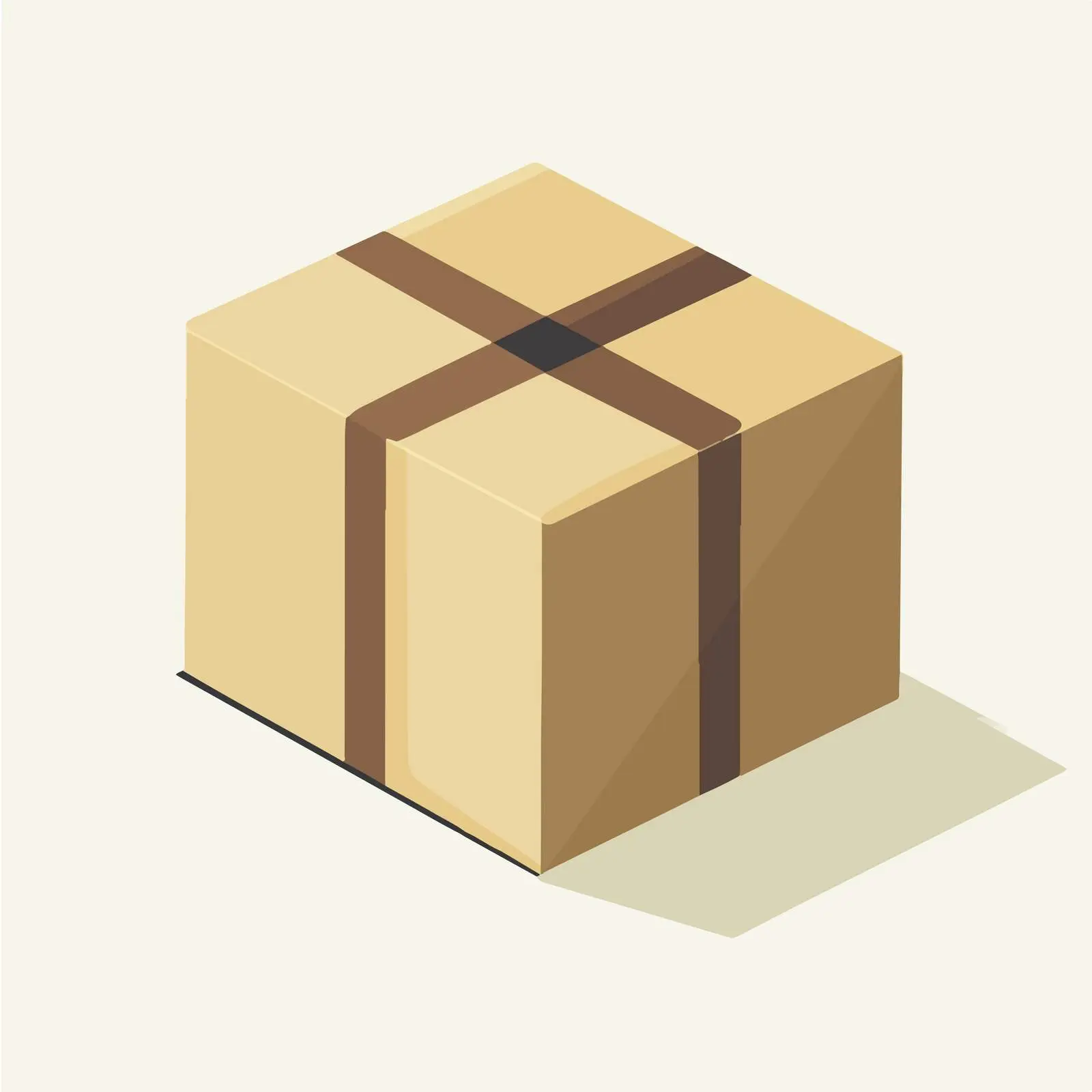 Flat Brown Paper Box Illustration — free download from Dotvec