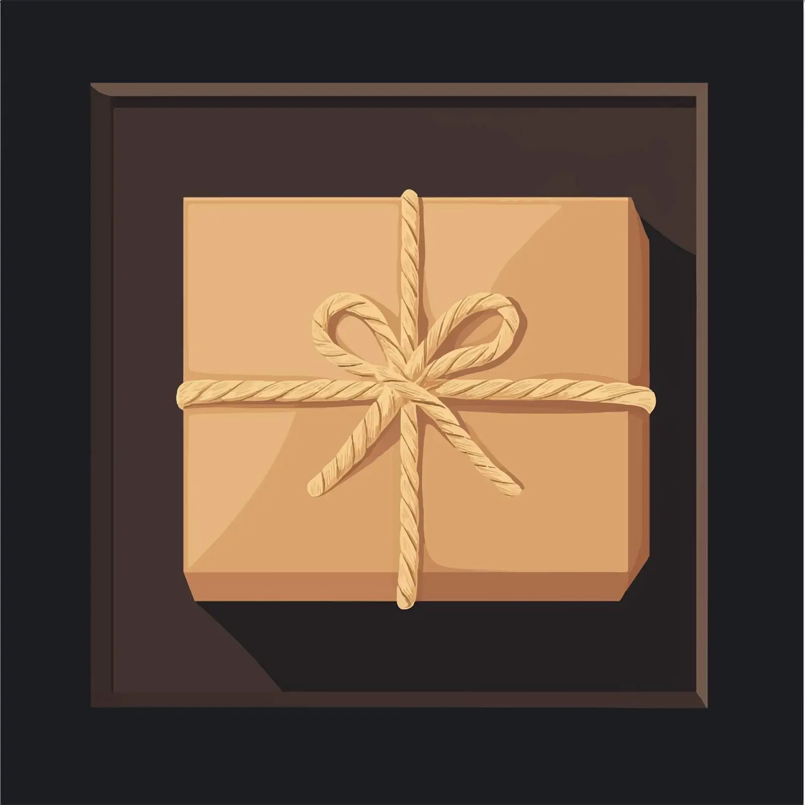 Brown Parcel with Rope Vector Illustration — free download from Dotvec