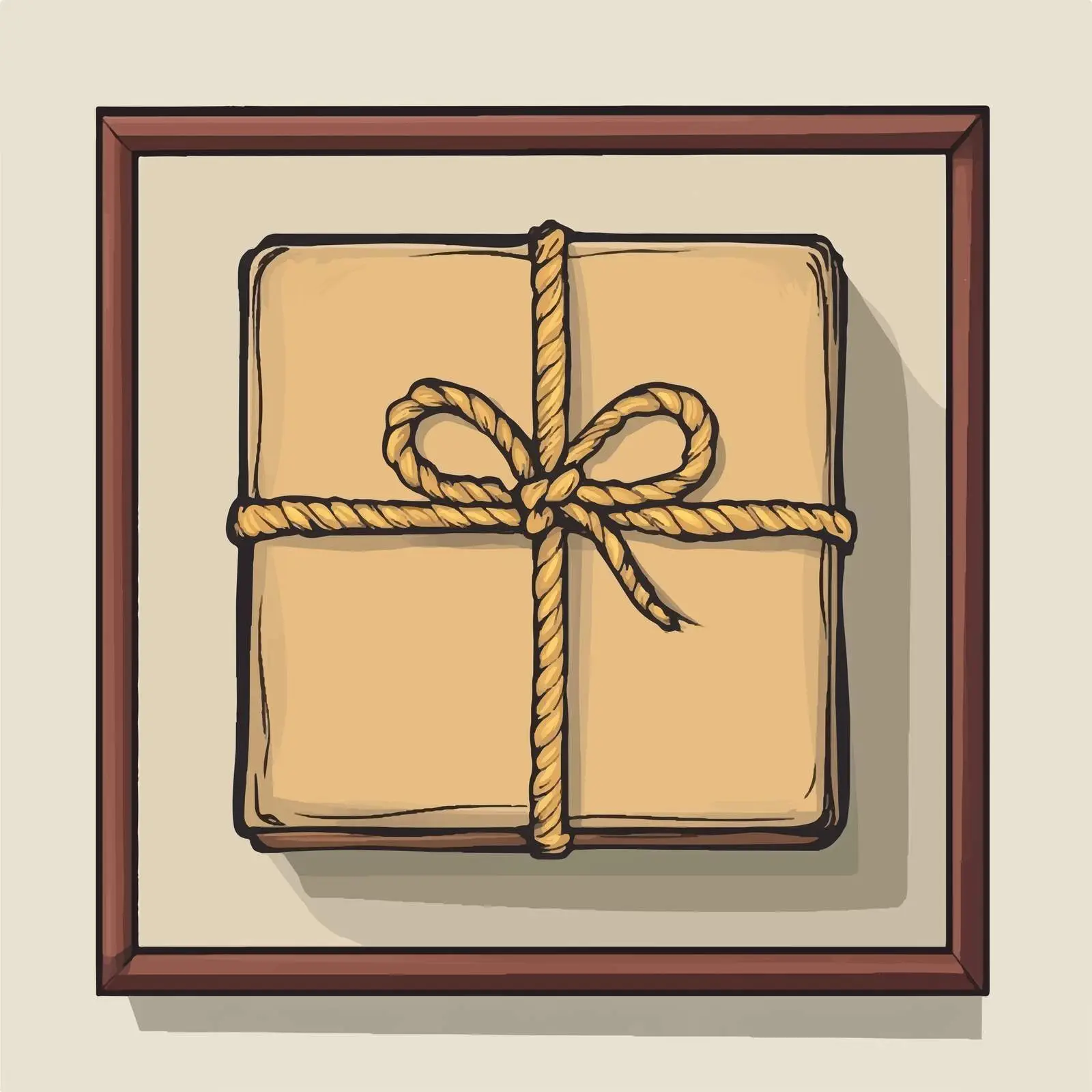 Brown Parcel with Rope Vector Illustration — free download from Dotvec