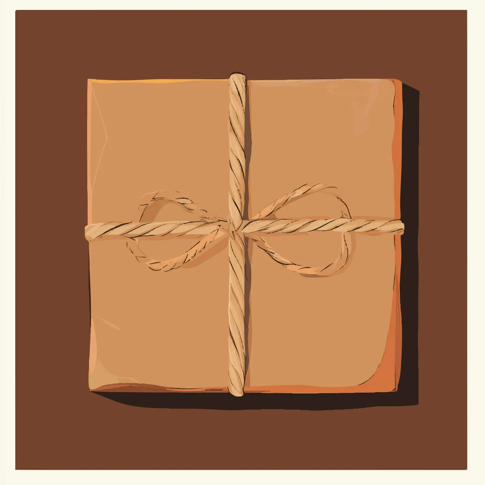 Brown Parcel with Rope Vector Illustration — free download from Dotvec
