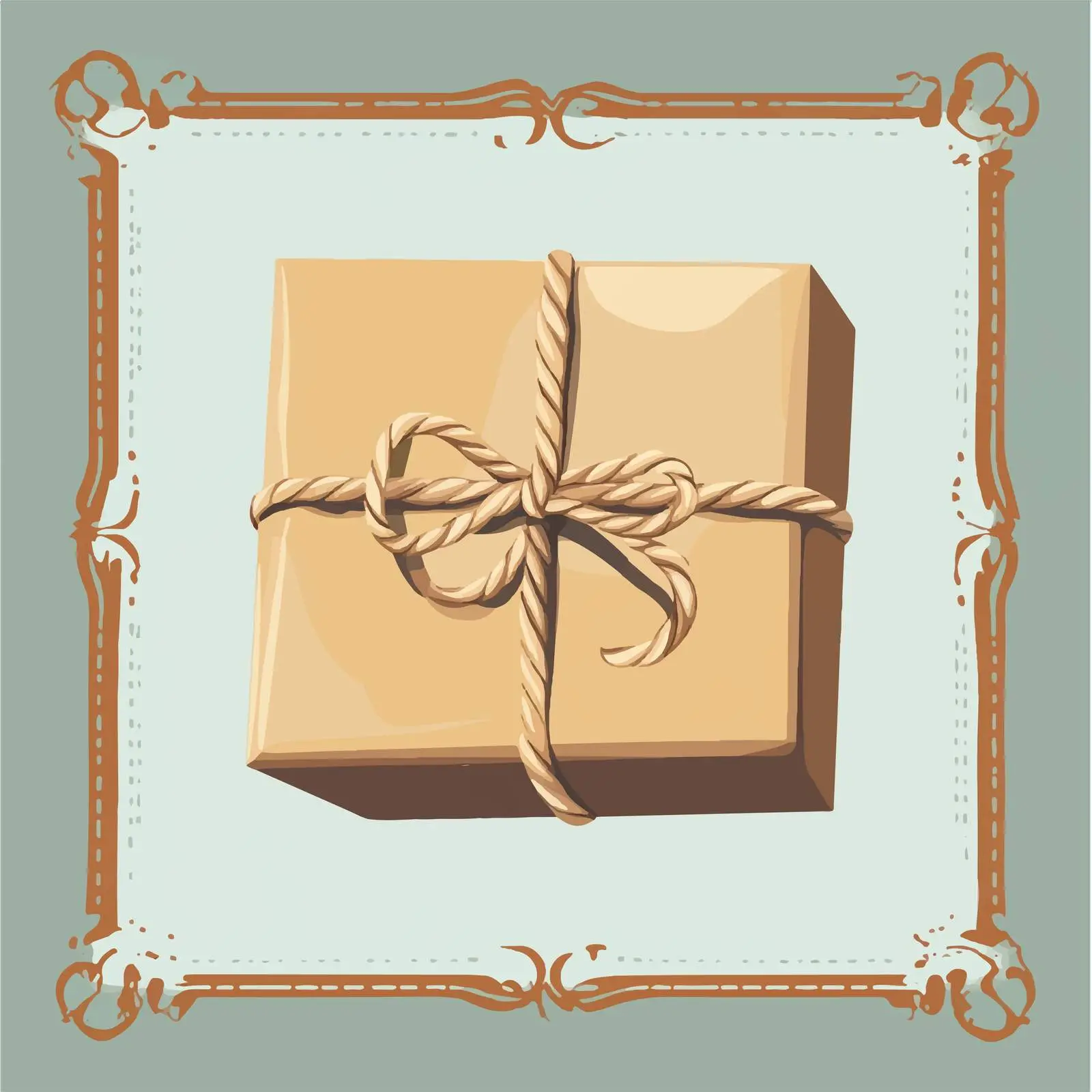 Brown Parcel with Rope Vector Illustration — free download from Dotvec