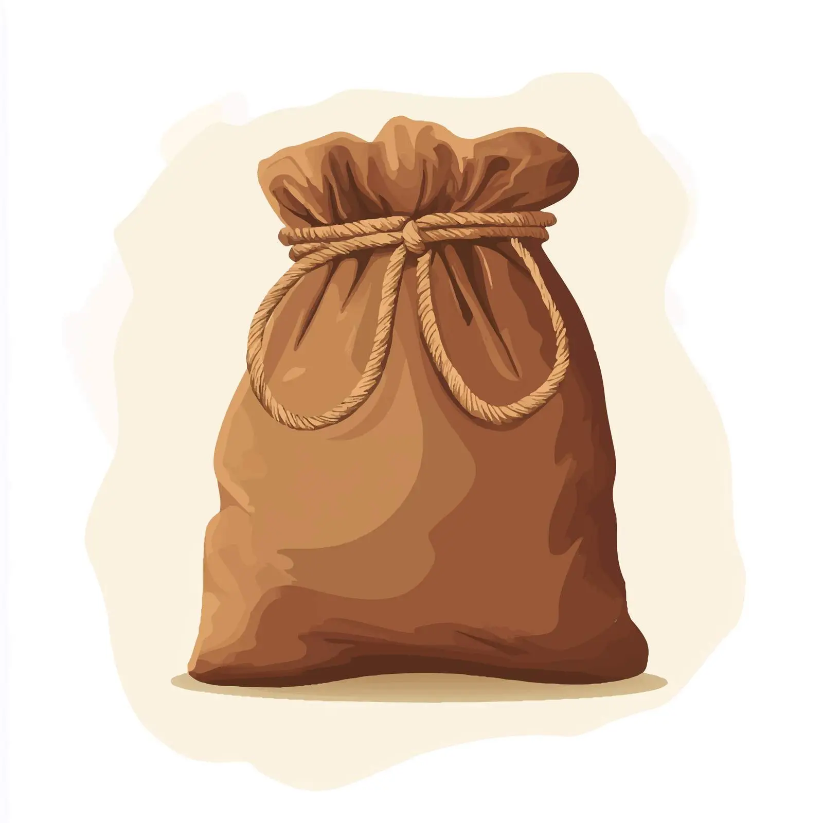 Closed Brown Sack with Rope Vector — free download from Dotvec