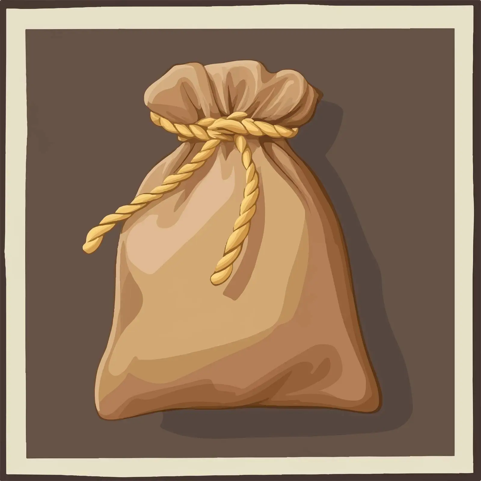 Closed Brown Sack with Rope — free download from Dotvec