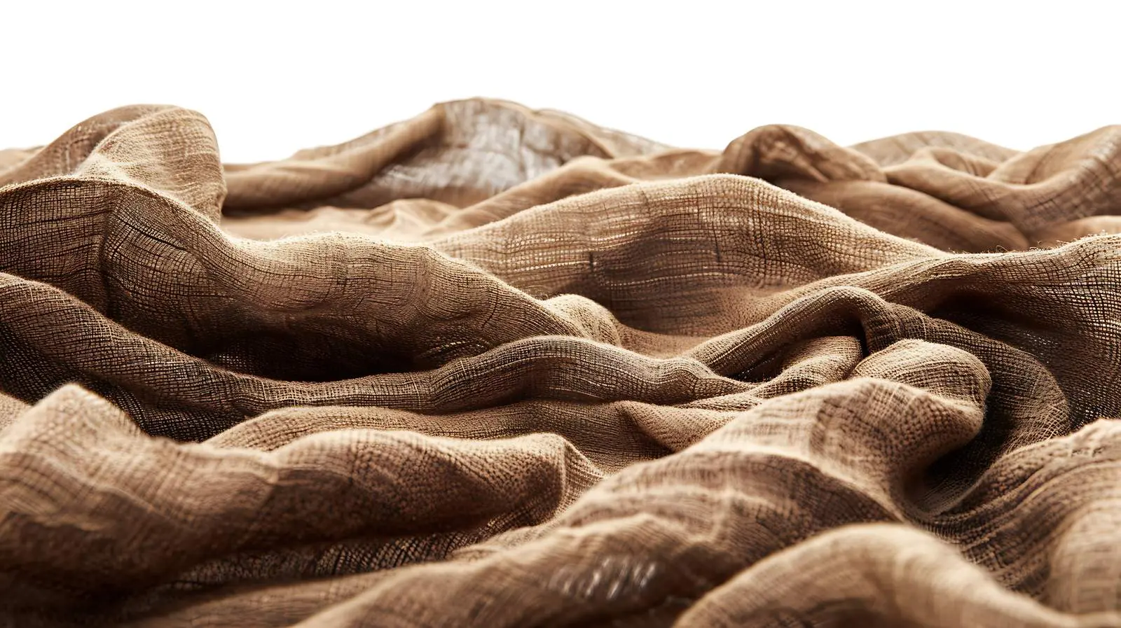 Closeup of Crumpled Brown Silk Linen Texture – free textural contrast image from Dotvec