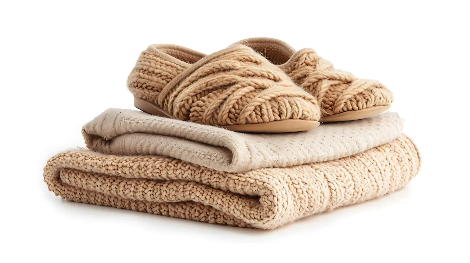 Cozy Brown Slippers with Wool Pullovers – free aid image from Dotvec