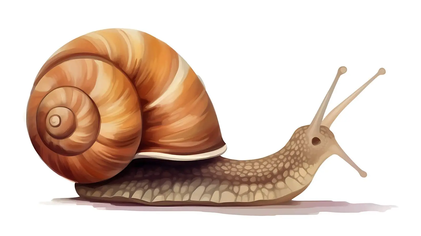 Hand-Drawn Brown Snail on White Background — free download from Dotvec