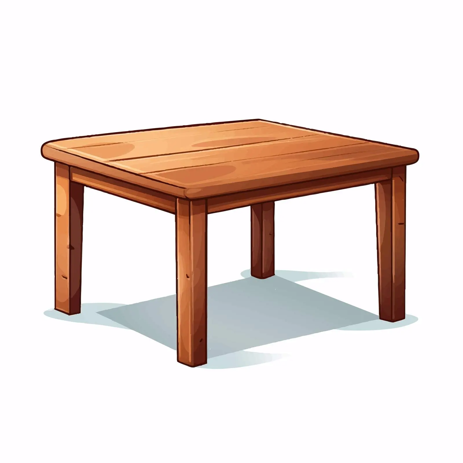Brown Table Vector Illustration on White Background – free cartoon table image from Dotvec